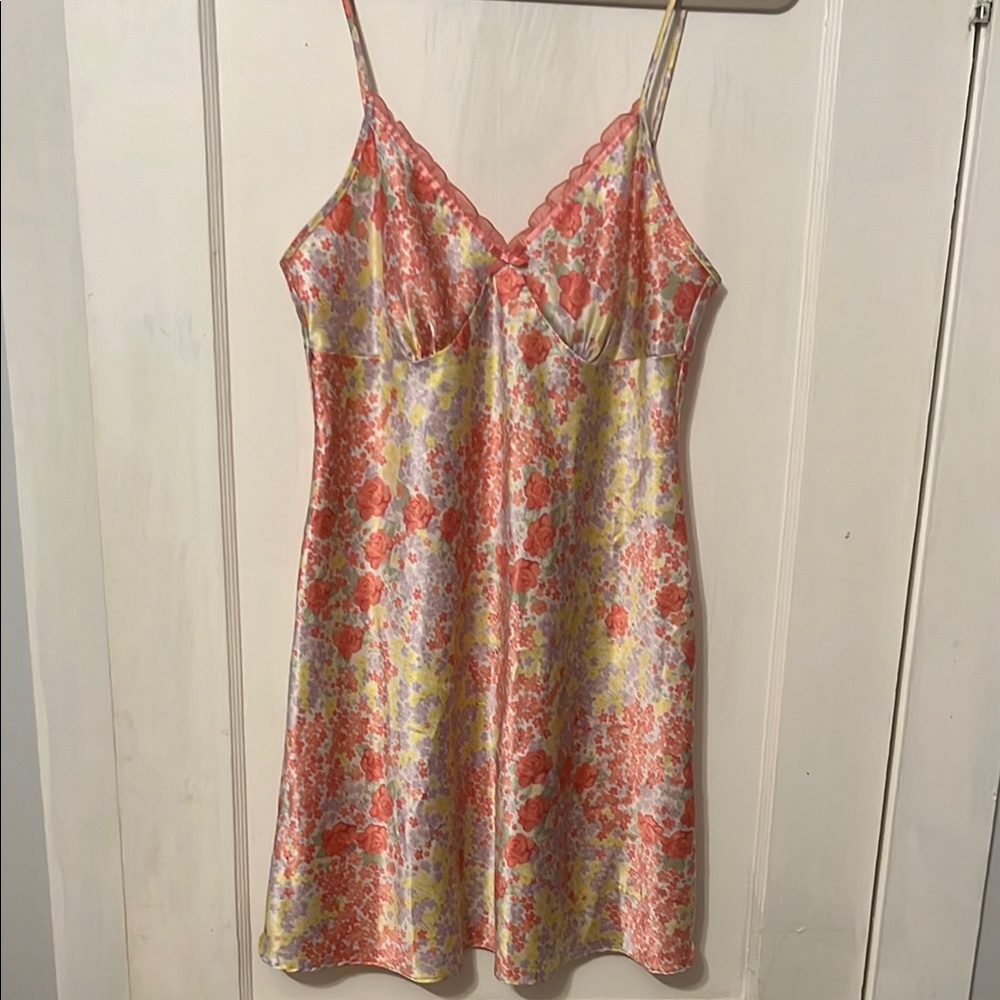 Floral Satin Slip Dress